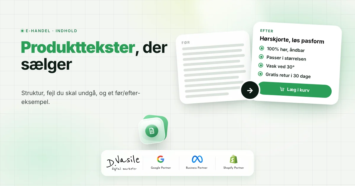 Produktbeskrivelser der sælger: struktur, fejl du skal undgå og eksempler før og efter