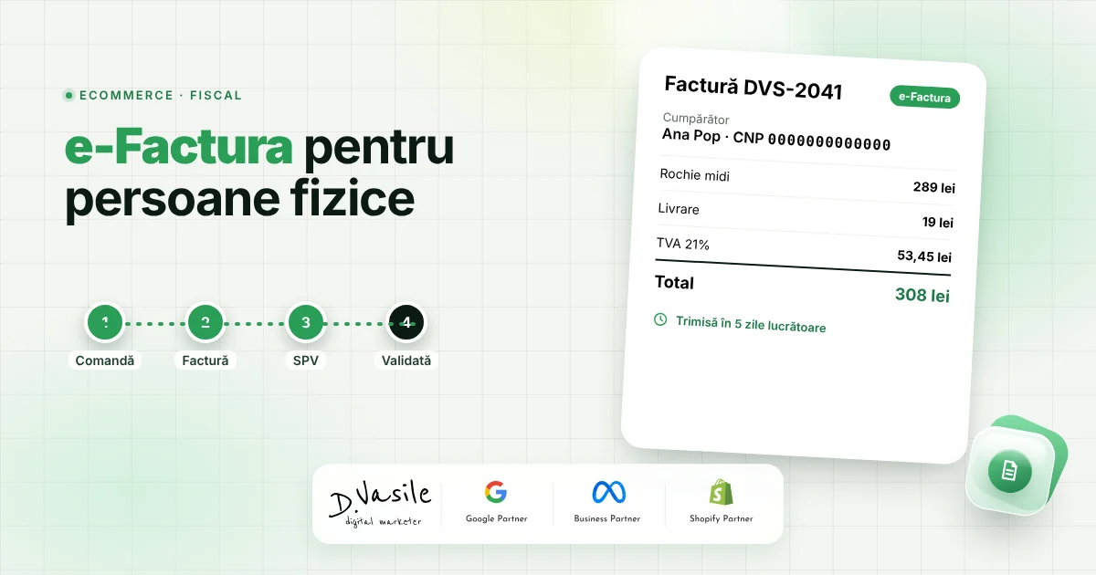 e-Factura B2C pentru magazinele online: ce trimiți, când și cum automatizezi