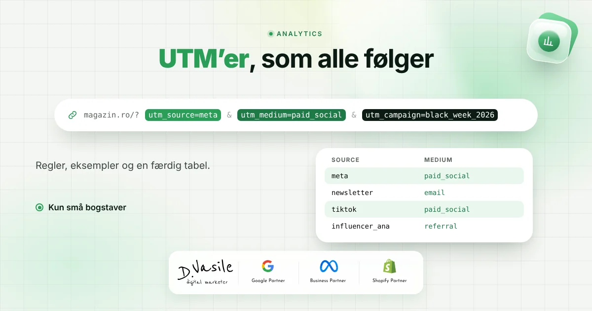 UTM-navngivning for din webshop: regler, eksempler og en tabel klar til brug