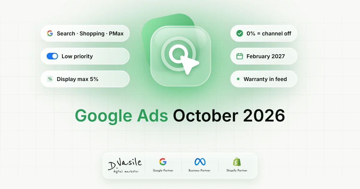 Google Ads, October 2026: you now decide how much budget goes to Display and partners