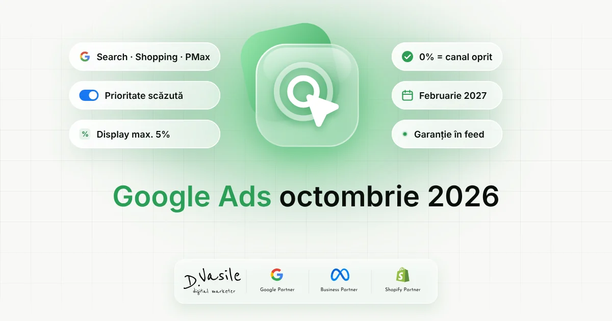 Google Ads, octombrie 2026: decizi tu cât buget merge pe Display și pe parteneri